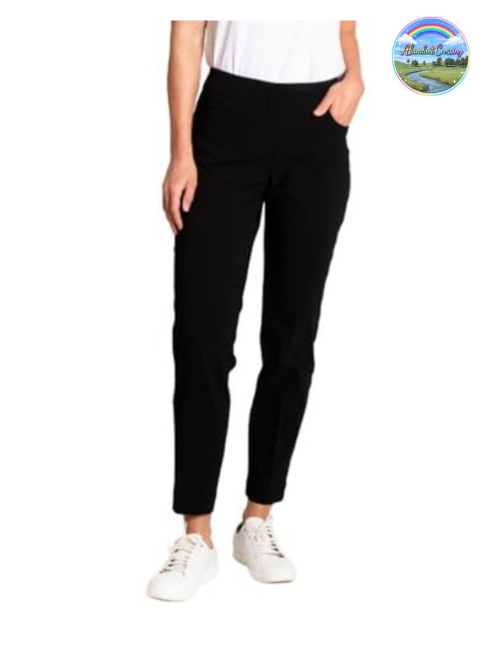 Women's Ankle Pants with Tummy Control 4-Way Stretch Pull-On
